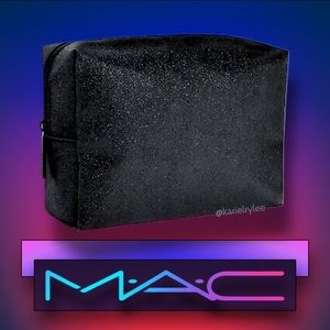 MAC Black Glitter Cosmetics Makeup Bag Zippered